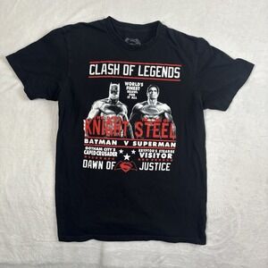 Superman Vs Batman Clash of Legends Black Short Sleeve‎ Shirt Men's Medium